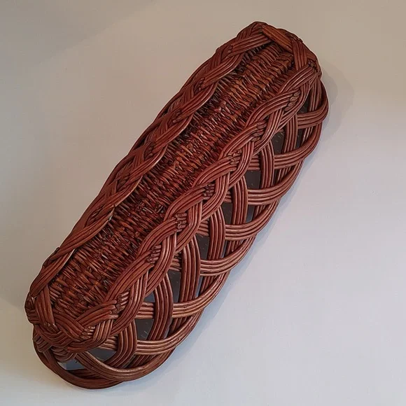 Wicker bread baguette basket French serving vtg willow - Picture 5 of 12